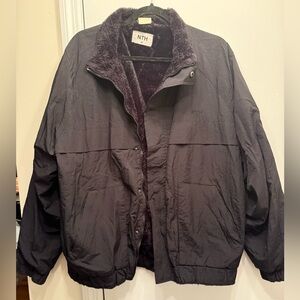 NTH Black windbreaker with Faux Fur Lining